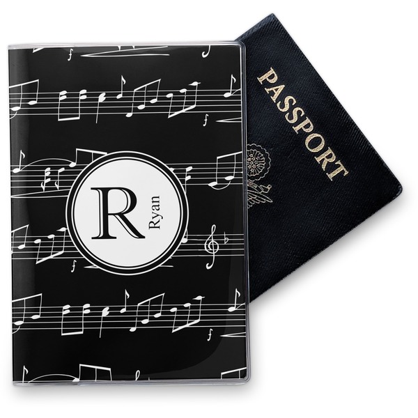 Custom Musical Notes Vinyl Passport Holder (Personalized)