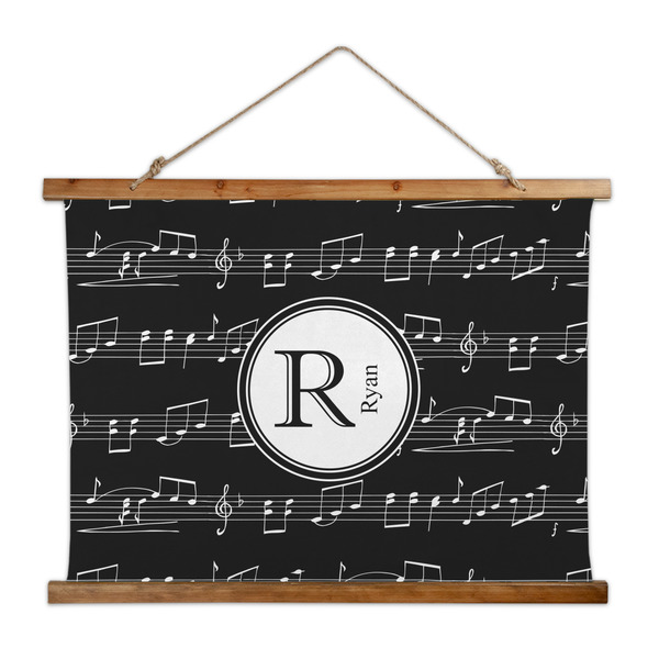 Custom Musical Notes Wall Hanging Tapestry - Wide (Personalized)