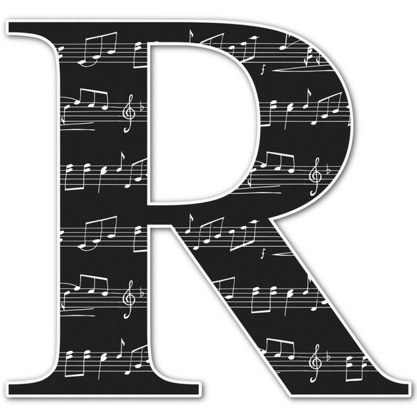 Custom Musical Notes Letter Decal - Small (Personalized)