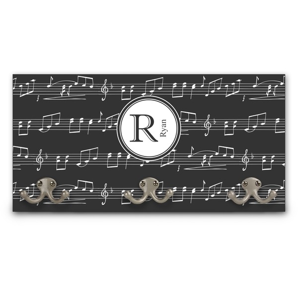 Custom Musical Notes Wall Mounted Coat Rack (Personalized)