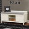 Musical Notes Wall Name Decal Above Storage bench
