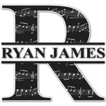 Musical Notes Name & Initial Decal - Up to 12"x12" (Personalized)