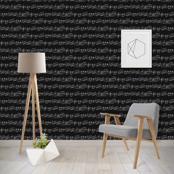 Custom Musical Notes Wallpaper & Surface Covering (Water Activated - Removable)