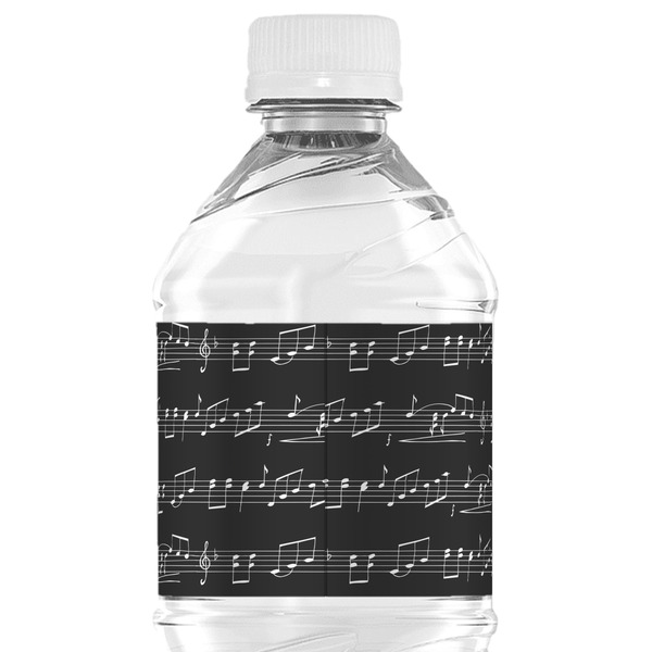 Musical Notes Water Bottle Label - Back View