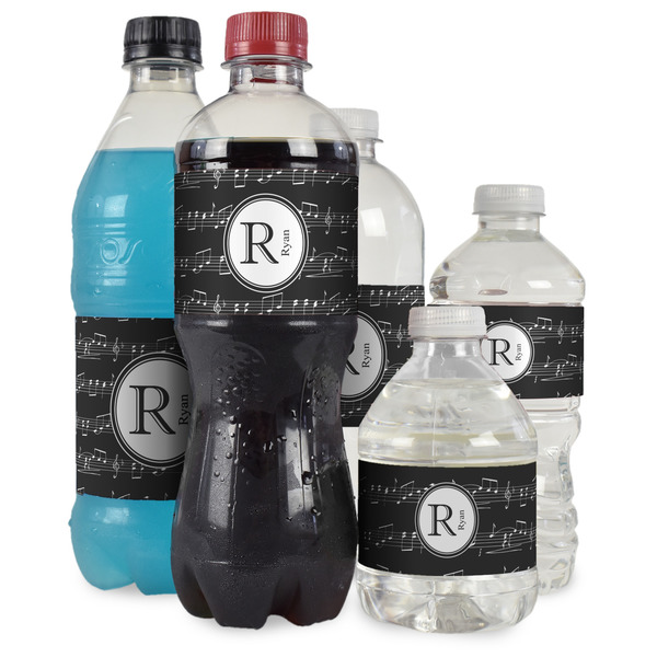 Musical Notes Water Bottle Label - Multiple Bottle Sizes