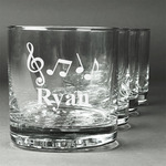 Musical Notes Whiskey Glasses (Set of 4) (Personalized)