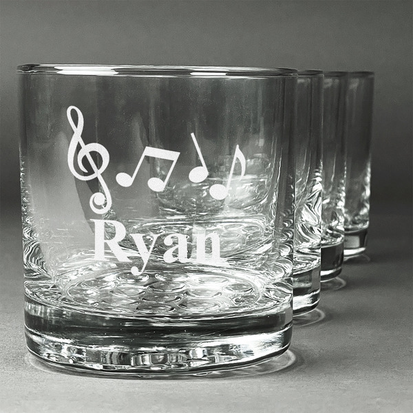 Custom Musical Notes Whiskey Glasses (Set of 4) (Personalized)