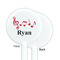 Musical Notes White Plastic 5.5" Stir Stick - Single Sided - Round - Front & Back