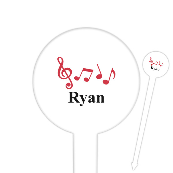 Custom Musical Notes Cocktail Picks - Round Plastic (Personalized)
