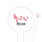 Musical Notes White Plastic 6" Food Pick - Round - Closeup