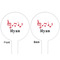 Musical Notes White Plastic 6" Food Pick - Round - Double Sided - Front & Back
