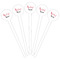 Musical Notes White Plastic 6" Food Pick - Round - Fan View