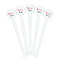 Musical Notes White Plastic 7" Stir Stick - Round - Fan View