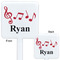 Musical Notes White Plastic Stir Stick - Double Sided - Approval
