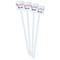 Musical Notes White Plastic Stir Stick - Double Sided - Square - Front