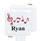 Musical Notes White Plastic Stir Stick - Single Sided - Square - Approval