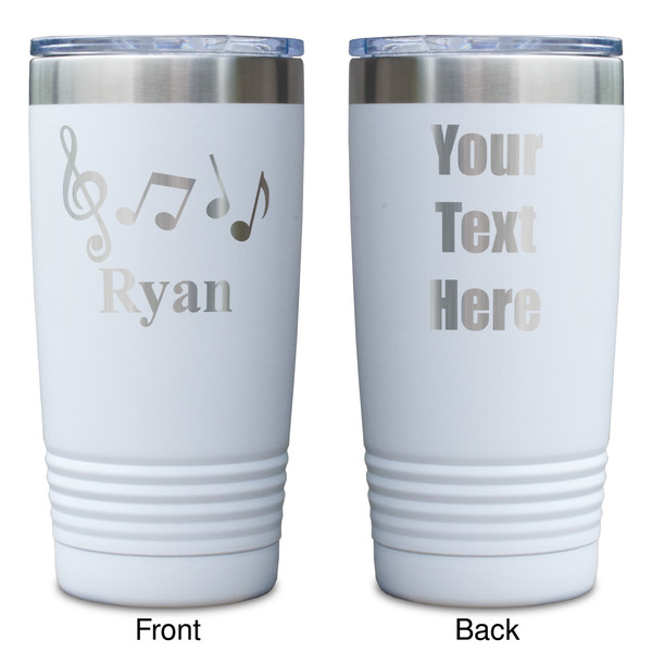 Musical Notes White Polar Camel Tumbler - 20oz - Double Sided - Approval