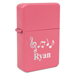 Musical Notes Windproof Lighter - Pink - Single Sided (Personalized)