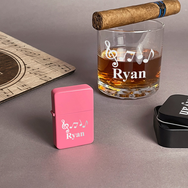 Musical Notes Windproof Lighters - Pink - In Context
