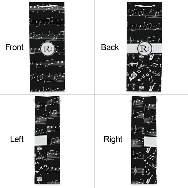 Musical Notes Wine Gift Bag - Matte - Approval