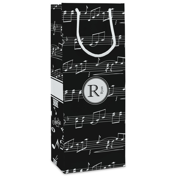 Custom Musical Notes Wine Gift Bags - Matte (Personalized)