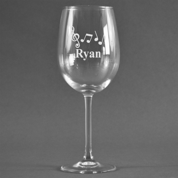 Custom Musical Notes Wine Glass (Single) (Personalized)