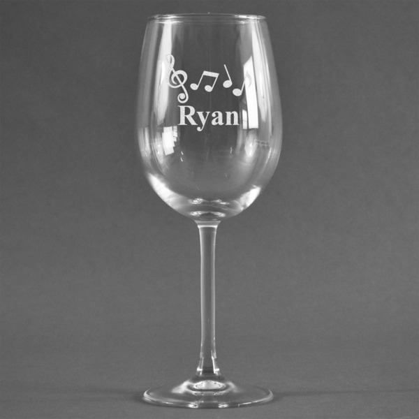 Custom Musical Notes Wine Glass (Single) (Personalized)