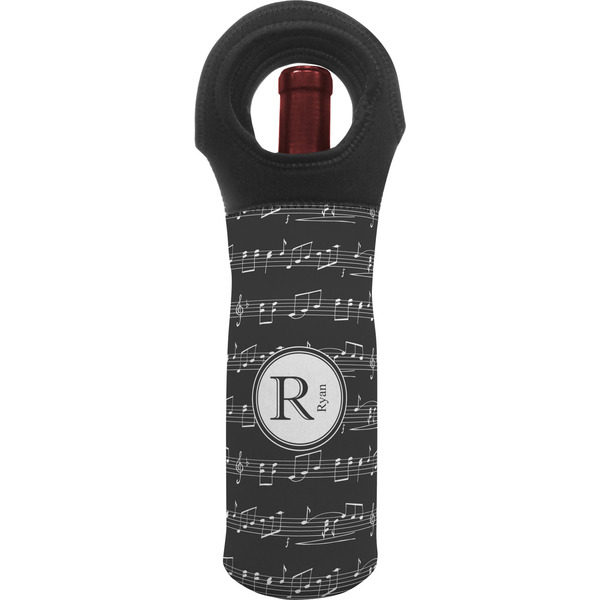 Custom Musical Notes Wine Tote Bag (Personalized)