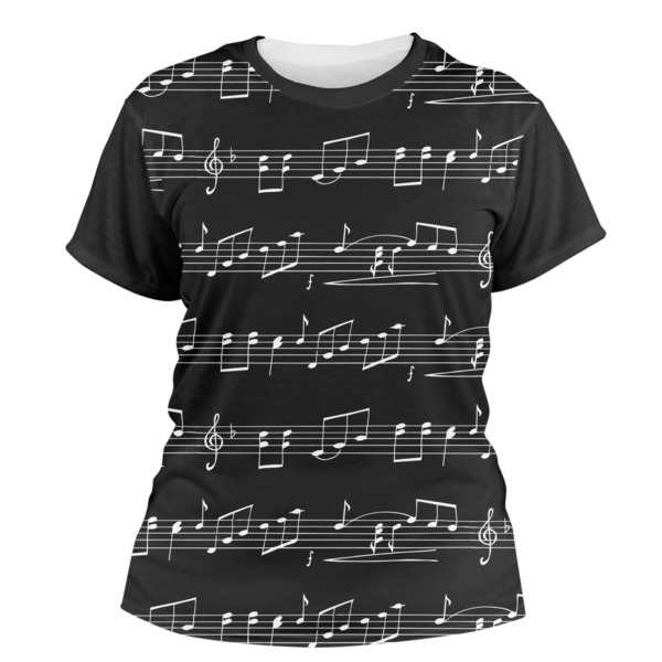 Custom Musical Notes Women's Crew T-Shirt - 2X Large