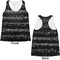 Musical Notes Womens Racerback Tank Tops - Medium - Front and Back