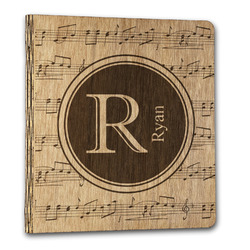 Musical Notes Wood 3-Ring Binder - 1" Letter Size (Personalized)