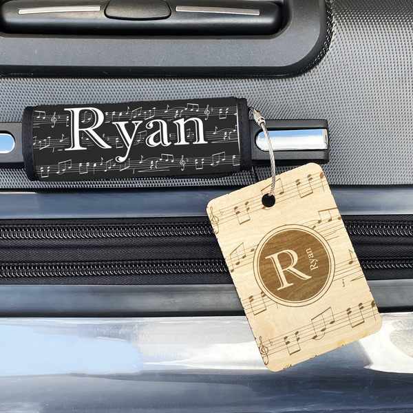 Musical Notes Wood Luggage Tags - Rectangle - Lifestyle