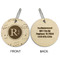 Musical Notes Wood Luggage Tags - Round - Approval