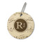 Musical Notes Wood Luggage Tag - Round (Personalized)