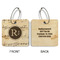 Musical Notes Wood Luggage Tags - Square - Approval