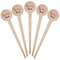 Musical Notes Wooden 4" Food Pick - Round - Fan View