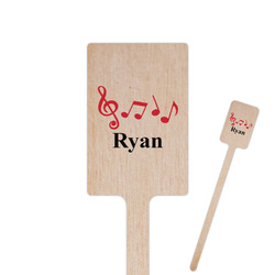 Musical Notes 6.25" Rectangle Wooden Stir Sticks - Double Sided (Personalized)