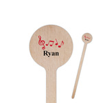 Musical Notes 6" Round Wooden Stir Sticks - Double Sided (Personalized)
