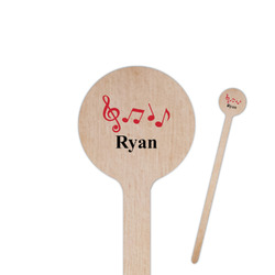 Musical Notes Round Wooden Stir Sticks (Personalized)