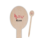 Musical Notes Oval Wooden Food Picks (Personalized)