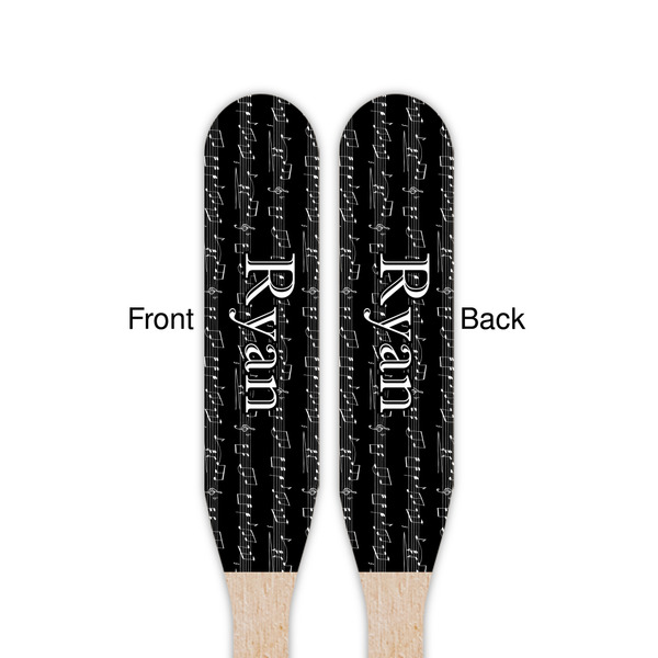 Musical Notes Wooden Food Pick - Paddle - Double Sided - Front & Back