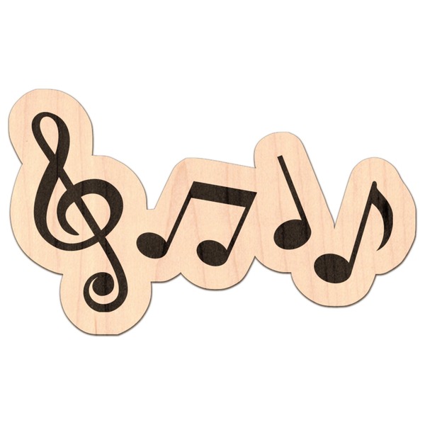 Custom Musical Notes Genuine Maple or Cherry Wood Sticker