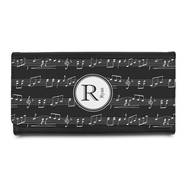 Custom Musical Notes Leatherette Ladies Wallet (Personalized)