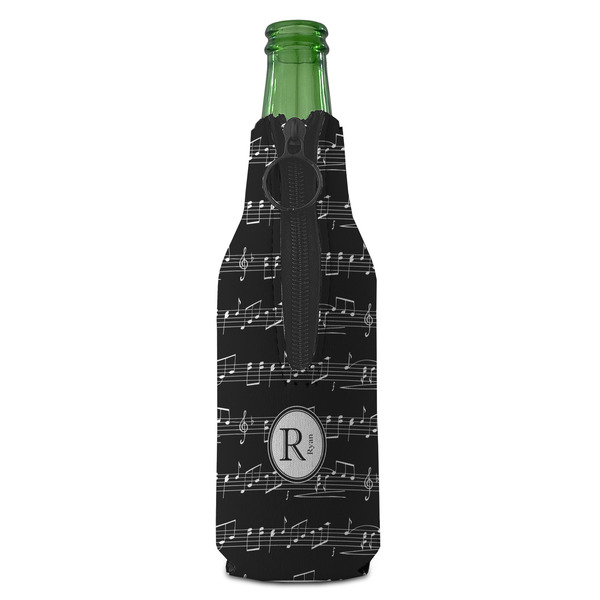 Musical Notes Zipper Bottle Cooler - BACK (bottle)