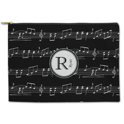 Musical Notes Zipper Pouch - Large - 12.5"x8.5" (Personalized)