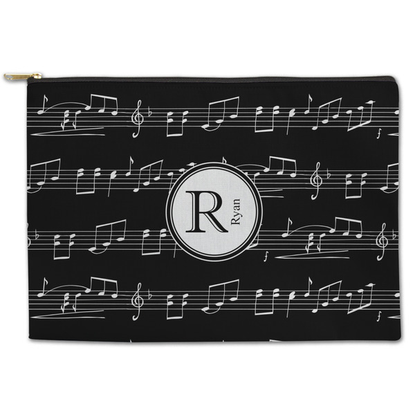 Custom Musical Notes Zipper Pouch - Large - 12.5"x8.5" (Personalized)