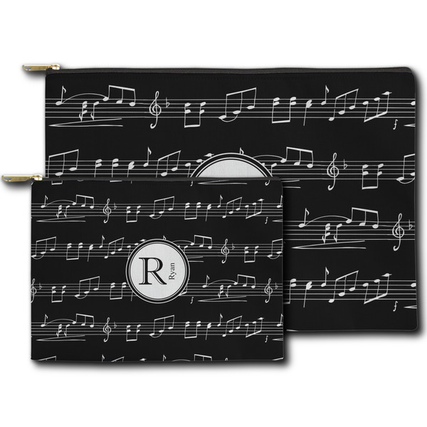 Musical Notes Zippered Pouches - Size Comparison