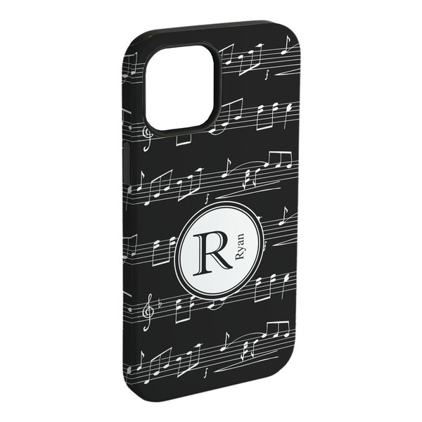 Custom Musical Notes iPhone Case - Rubber Lined - iPhone 15 Plus (Personalized)