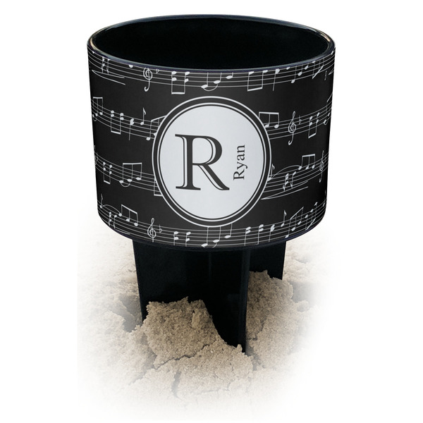 Custom Musical Notes Black Beach Spiker Drink Holder (Personalized)