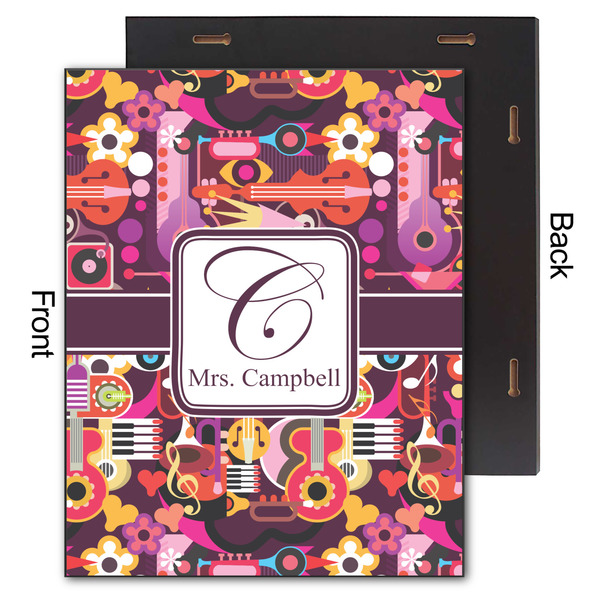 Abstract Music 11x14 Wood Print - Front & Back View